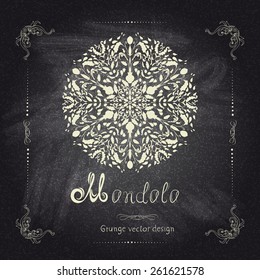 Ethnic floral mandala with your text vector illustration eps 10