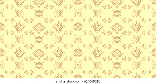 ethnic floral ornament doodle seamless pattern