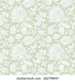 ethnic floral ornament. folkloric vector seamless pattern