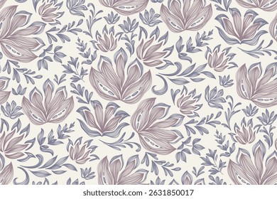 Ethnic Floral pattern paisley embroidery on white background. Ikat flower motif vintage oriental seamless pattern traditional. Aztec style abstract vector illustration vintage 