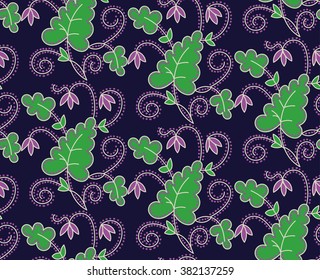Ethnic floral seamless background. Vector illustration.