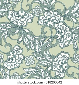 ethnic floral seamless pattern