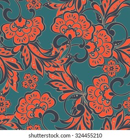 ethnic floral seamless pattern