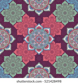 Ethnic floral seamless pattern