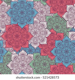 Ethnic floral seamless pattern