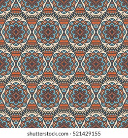Ethnic floral seamless pattern