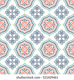 Ethnic floral seamless pattern