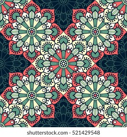 Ethnic floral seamless pattern