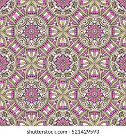 Ethnic floral seamless pattern