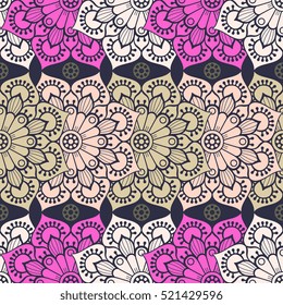 Ethnic floral seamless pattern