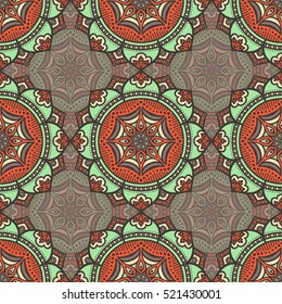 Ethnic floral seamless pattern