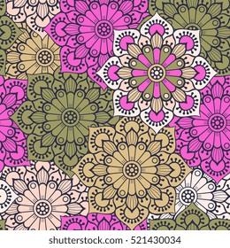 Ethnic floral seamless pattern
