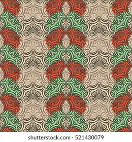 Ethnic floral seamless pattern