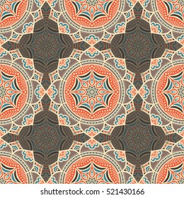 Ethnic floral seamless pattern