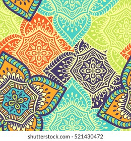 Ethnic floral seamless pattern