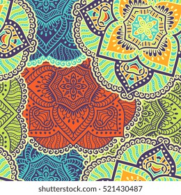 Ethnic floral seamless pattern