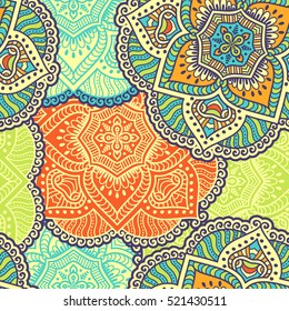 Ethnic floral seamless pattern