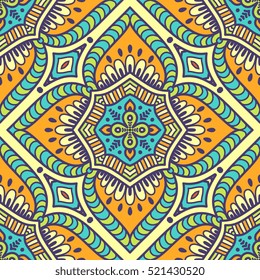 Ethnic floral seamless pattern