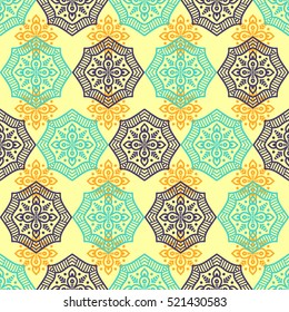 Ethnic floral seamless pattern