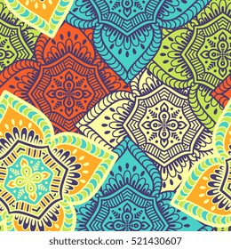 Ethnic floral seamless pattern
