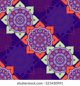 Ethnic floral seamless pattern