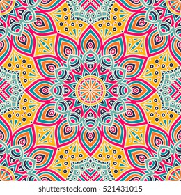 Ethnic floral seamless pattern