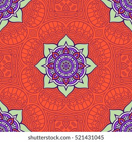 Ethnic floral seamless pattern
