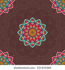 Ethnic floral seamless pattern
