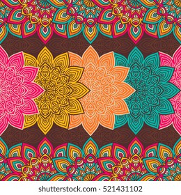 Ethnic floral seamless pattern