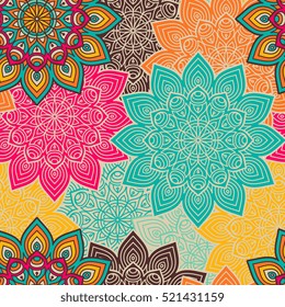 Ethnic floral seamless pattern