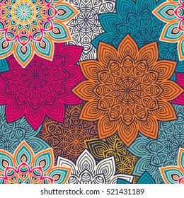 Ethnic floral seamless pattern