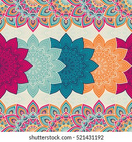 Ethnic floral seamless pattern