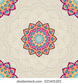 Ethnic floral seamless pattern