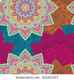 Ethnic floral seamless pattern