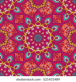Ethnic floral seamless pattern