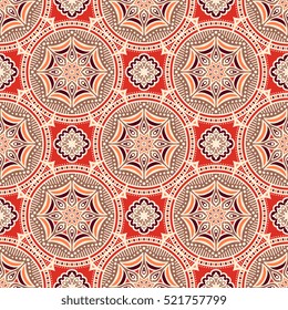 Ethnic floral seamless pattern