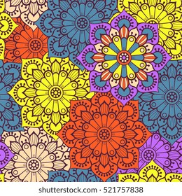 Ethnic floral seamless pattern