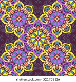 Ethnic floral seamless pattern