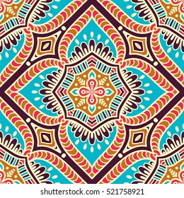 Ethnic floral seamless pattern