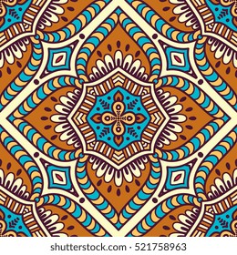 Ethnic floral seamless pattern