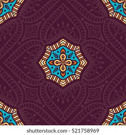 Ethnic floral seamless pattern