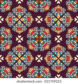 Ethnic floral seamless pattern