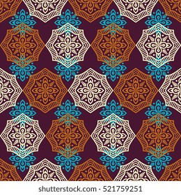 Ethnic floral seamless pattern