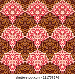 Ethnic floral seamless pattern