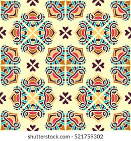 Ethnic floral seamless pattern