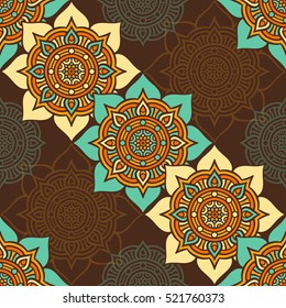 Ethnic floral seamless pattern