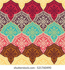 Ethnic floral seamless pattern