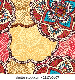 Ethnic floral seamless pattern