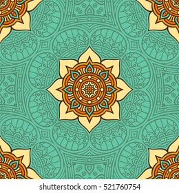 Ethnic floral seamless pattern