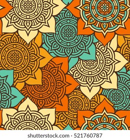 Ethnic floral seamless pattern